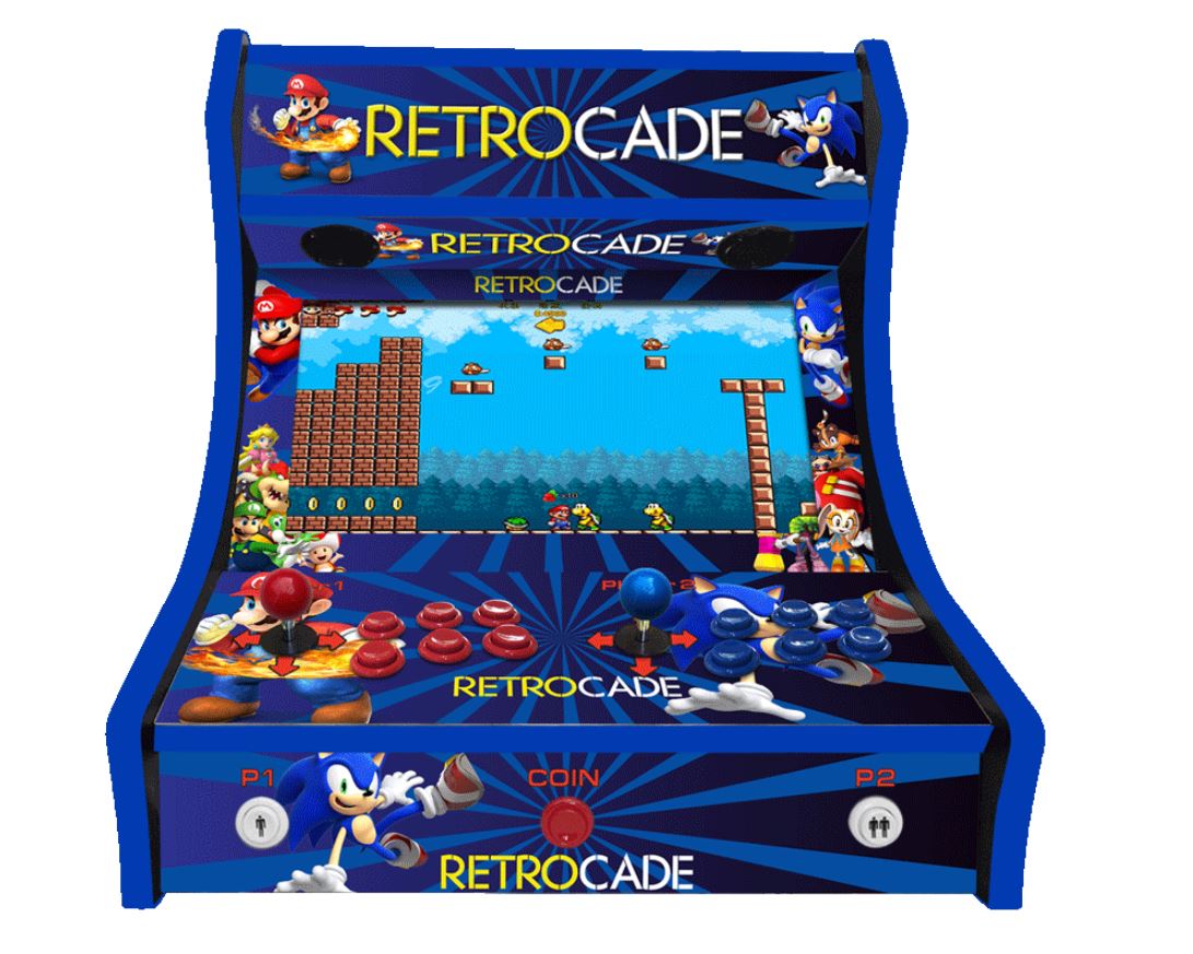 Our RetroCade bartop arcade machines are perfect for those who are limited for space, or simply prefer  a bartop arcade machine, our AG bartop machines contains a huge number of games, over  3100 classic retro arcade games as standard, and still contains our usual high-quality components  and our superior finish. You can customise your machines buttons, joysticks, and trim colour to make  your arcade machine a centre piece that fits in with your decor.