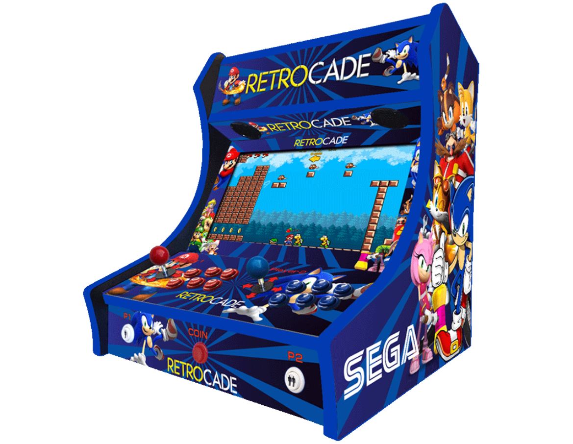 Our RetroCade bartop arcade machines are perfect for those who are limited for space, or simply prefer  a bartop arcade machine, our AG bartop machines contains a huge number of games, over  3100 classic retro arcade games as standard, and still contains our usual high-quality components  and our superior finish. You can customise your machines buttons, joysticks, and trim colour to make  your arcade machine a centre piece that fits in with your decor.